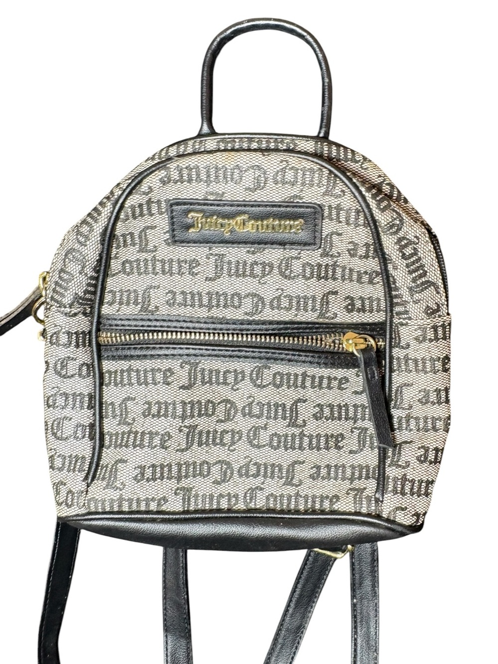 Juicy Couture Mini Backpack Brown Monogram Script Y2K Bag